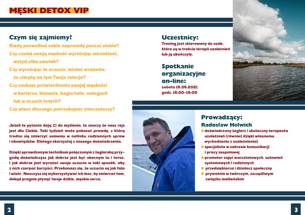 ESC ośrodek leczenie e-uzależnień Warszawa Żoliborz Radosław Helwich rejs ojców z synami szlakiem wielkich jezior mazurskich