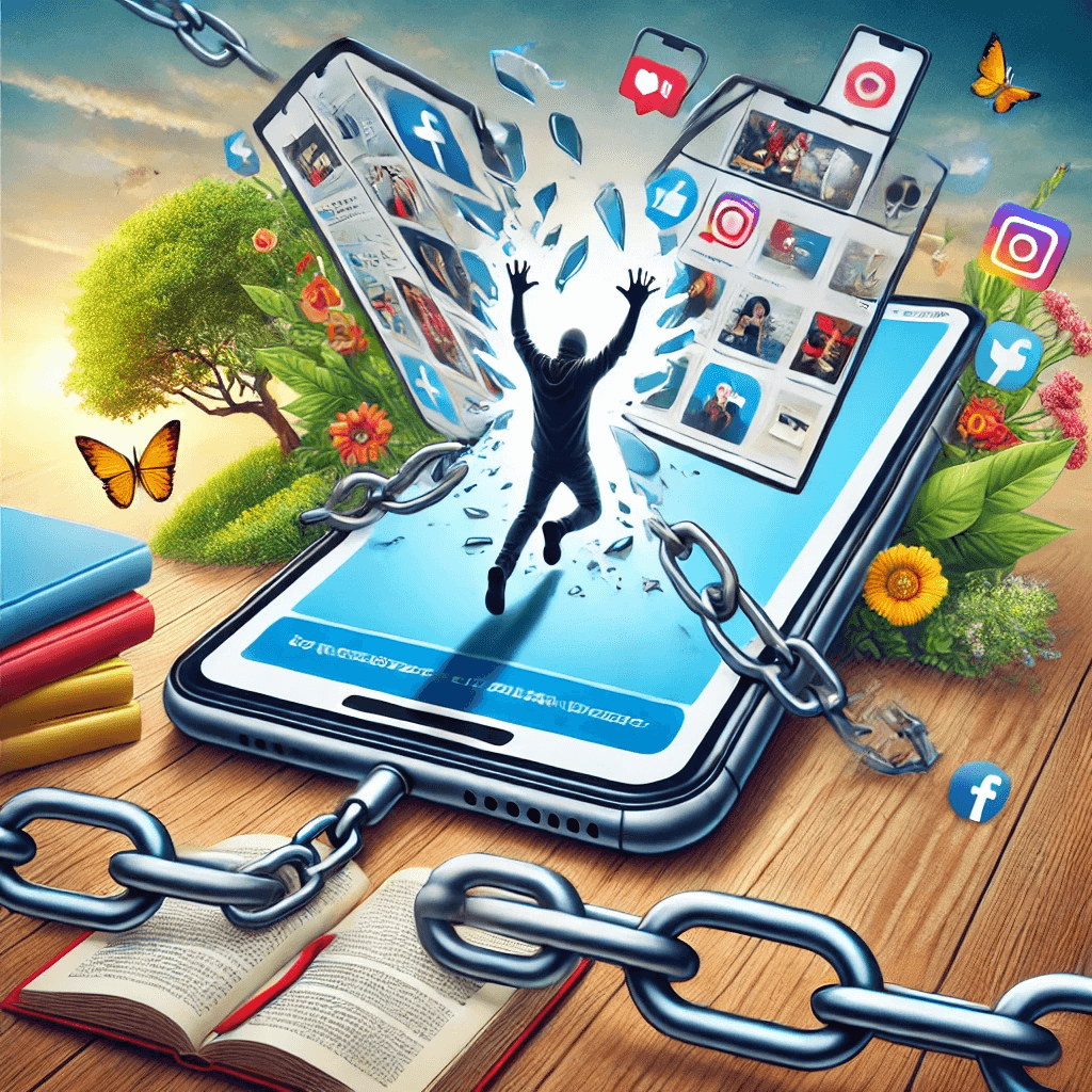 Człowiek wyrywający się z uzależnienia. Uwolnienie się od TikTok.