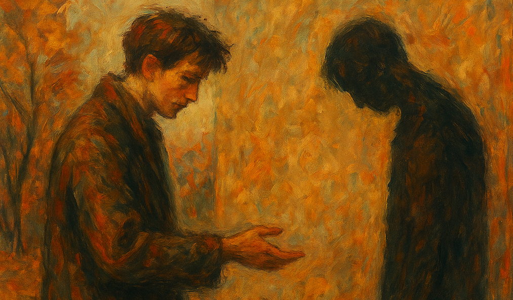 Kobieta uciekająca od smutku w telefon i cyfrowe bodźce (scrollowanie, gry). Wizualizacja unikania emocji.